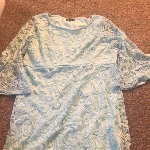 Teal lace dress